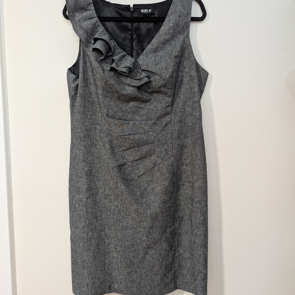 Tailored, natural fibers Linen, Cotton Minimal Understated Ruffle Dress